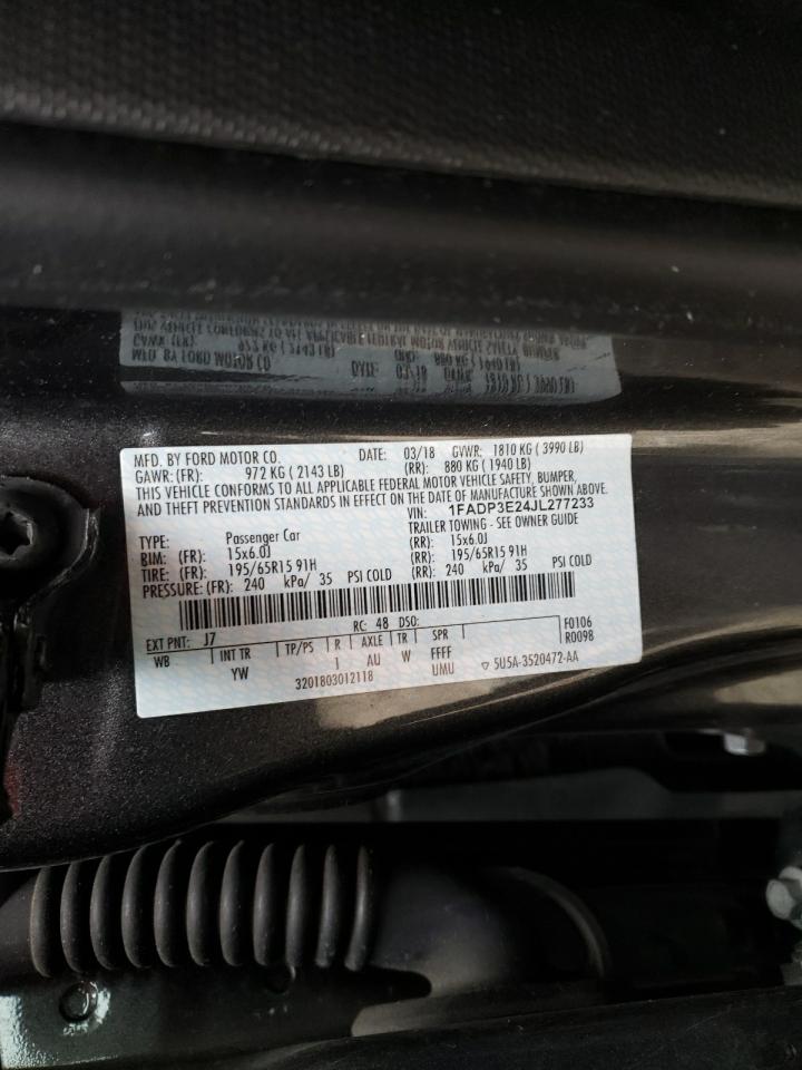 Photo 10 from auction – 2018 FORD FOCUS S with VIN 1FADP3E24JL277233