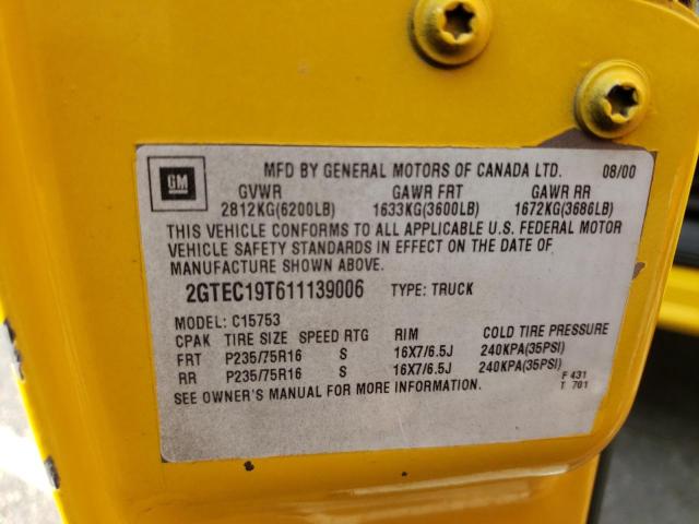 Photo 10 from auction – 2001 GMC NEW SIERRA with VIN 2GTEC19T611139006