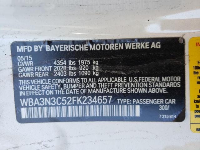 Photo 10 from auction – 2015 BMW 428 I with VIN WBA3N3C52FK234657