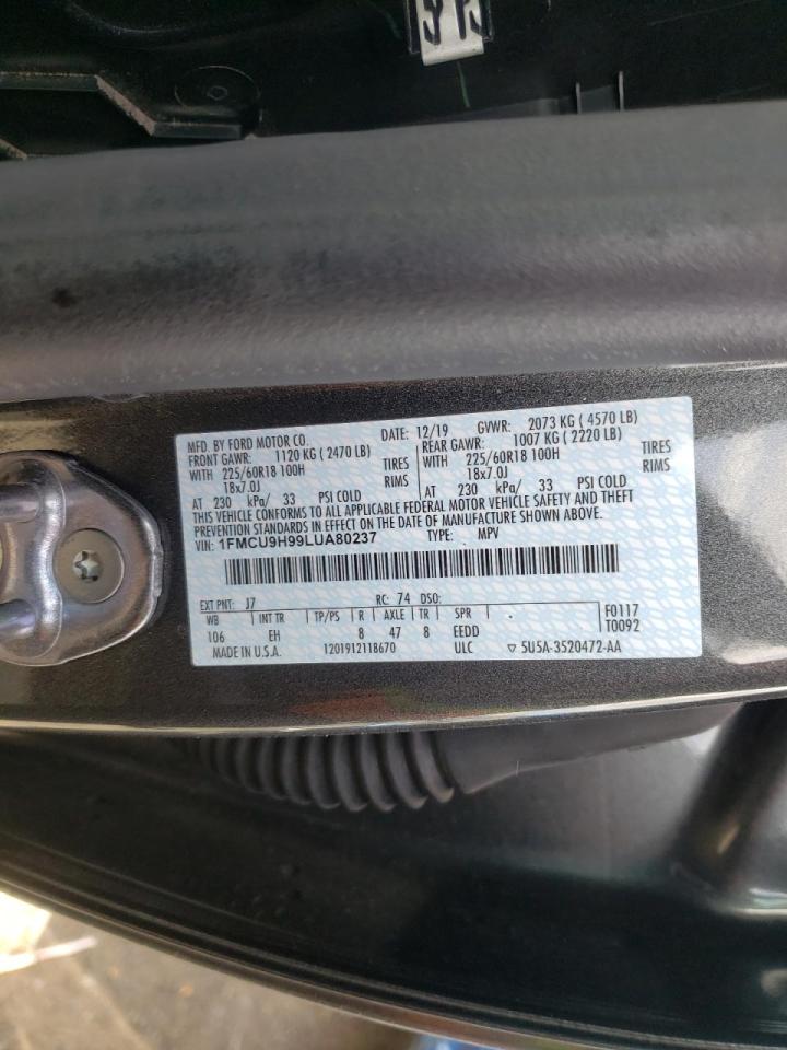 Photo 10 from auction – 2020 FORD ESCAPE SEL with VIN 1FMCU9H99LUA80237