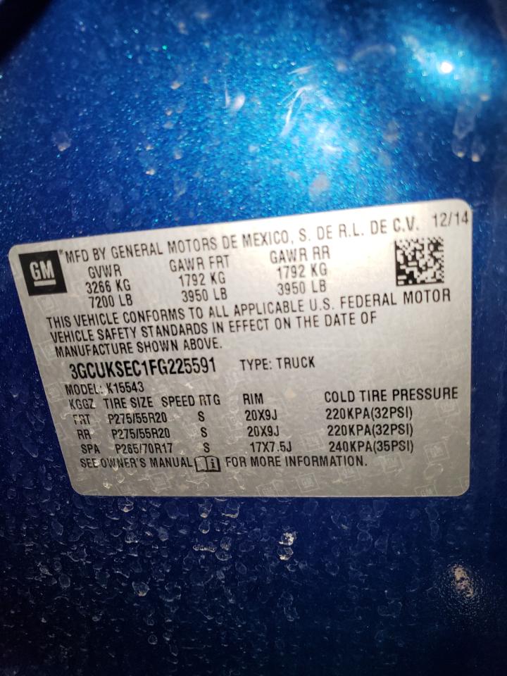 Photo 10 from auction – 2015 CHEVROLET SILVERADO with VIN 3GCUKSEC1FG225591