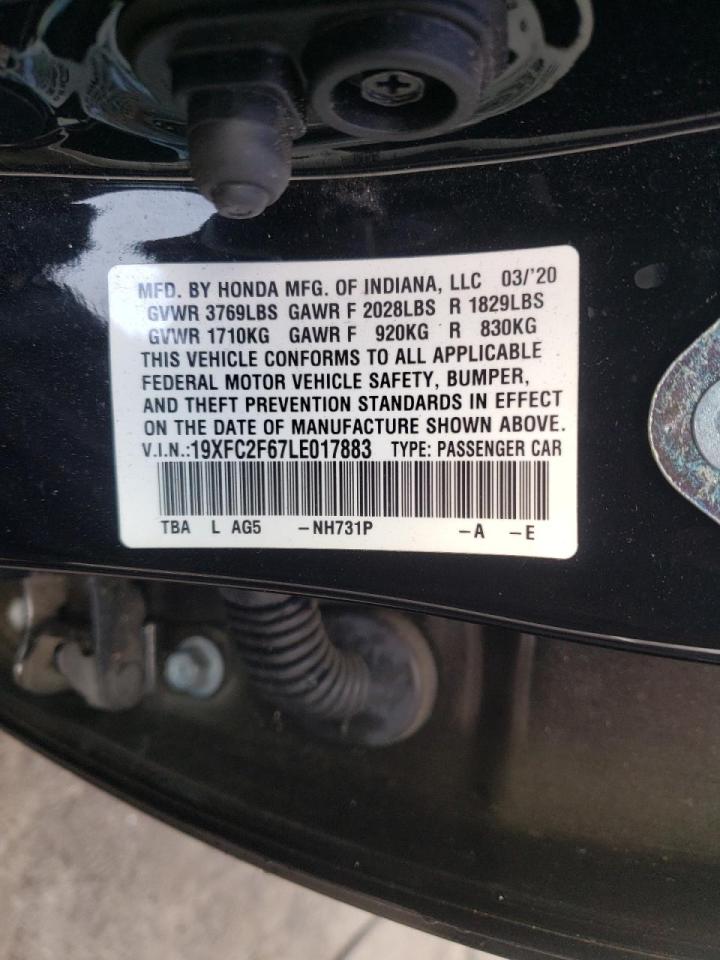 Photo 10 from auction – 2020 HONDA CIVIC LX with VIN 19XFC2F67LE017883