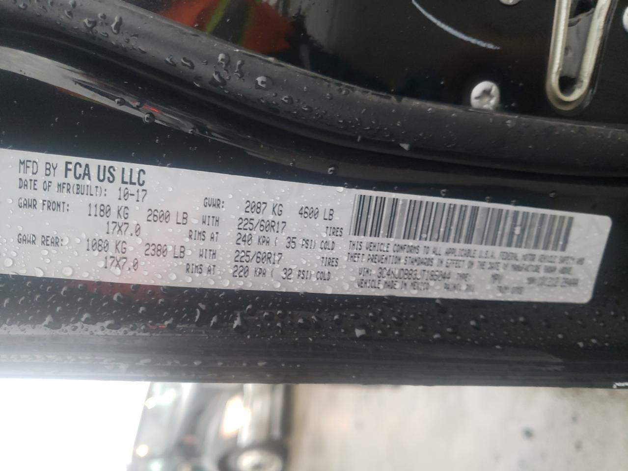 Photo 10 from auction – 2018 JEEP COMPASS LA with VIN 3C4NJDBB3JT185044