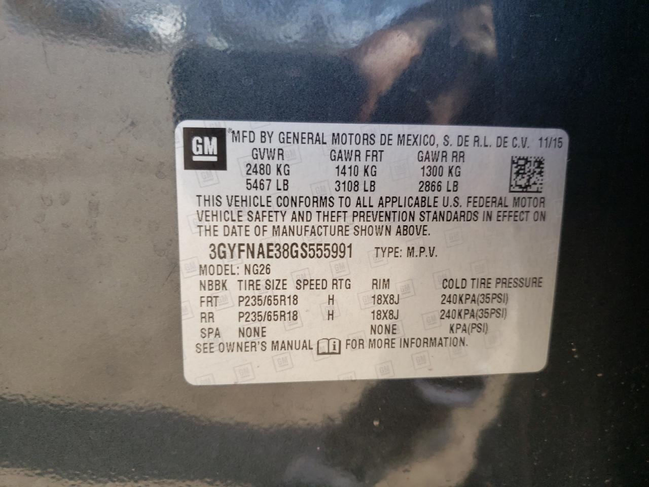 صورة رقم 10 من المزاد - 2016 CADILLAC SRX مع VIN 3GYFNAE38GS555991