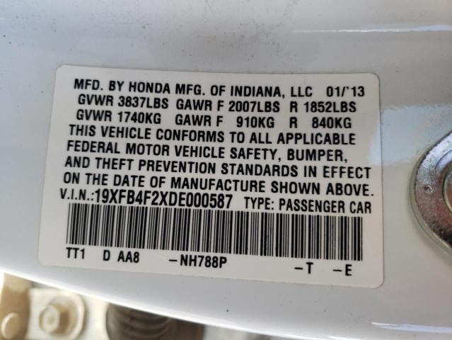 Photo 10 from auction – 2013 HONDA CIVIC HYBR with VIN 19XFB4F2XDE000587