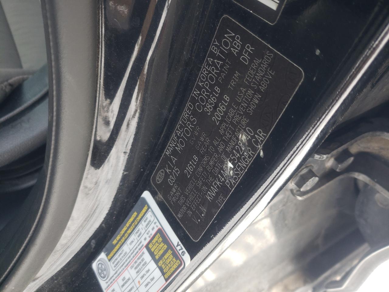Photo 10 from auction – 2015 KIA FORTE LX with VIN KNAFK4A69F5428740