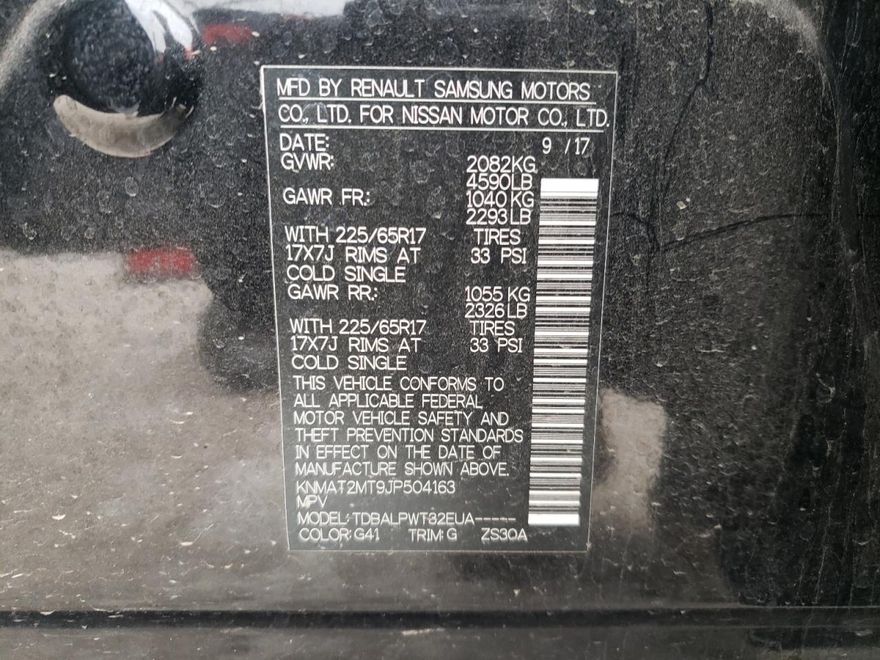 Photo 10 from auction – 2018 NISSAN ROGUE S with VIN KNMAT2MT9JP504163