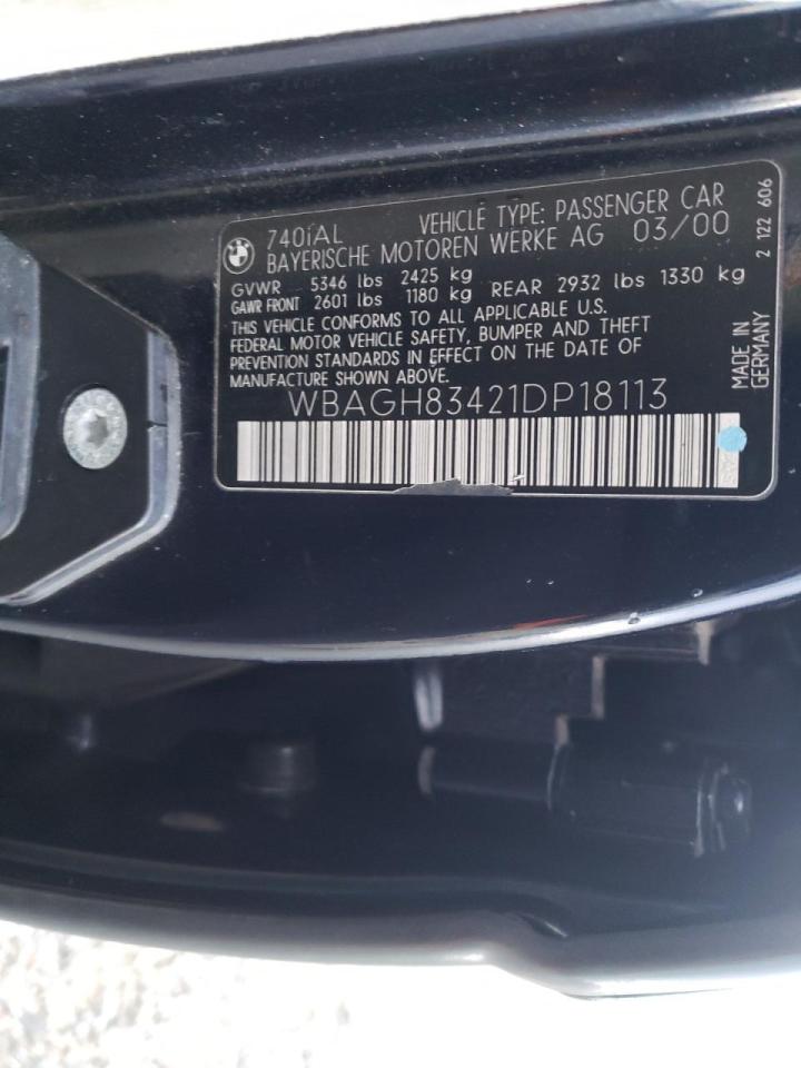Foto 10 de la subasta – 2001 BMW 740 IL con VIN WBAGH83421DP18113