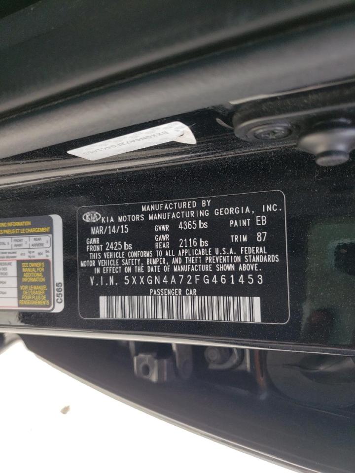 Foto 10 de la subasta – 2015 KIA OPTIMA EX con VIN 5XXGN4A72FG461453