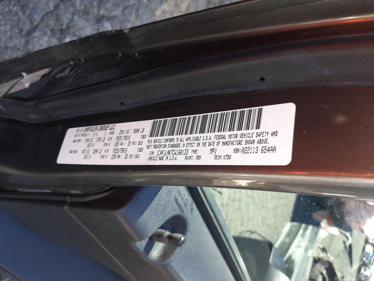 Photo 10 from auction – 2012 JEEP LIBERTY SP with VIN 1C4PJLAK7CW160133