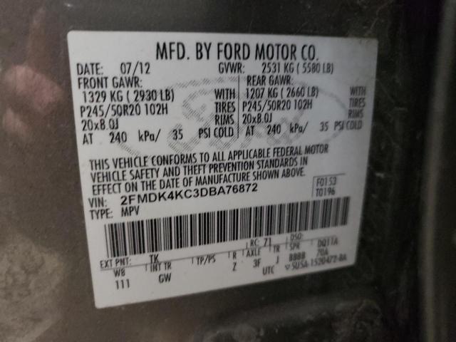 Photo 10 from auction – 2013 FORD EDGE LIMIT with VIN 2FMDK4KC3DBA76872