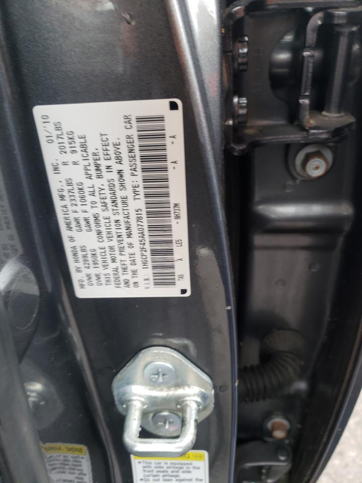 Photo 10 from auction – 2010 HONDA ACCORD LXP with VIN 1HGCP2F45AA077815