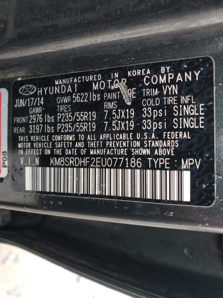 Photo 10 from auction – 2014 HYUNDAI SANTA FE G with VIN KM8SRDHF2EU077186