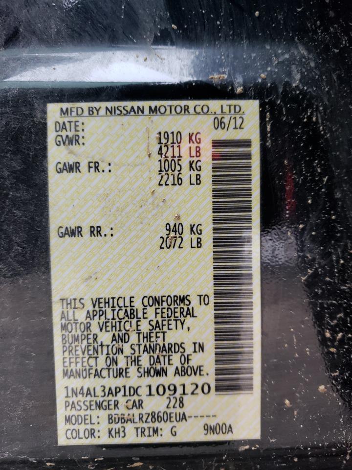 Photo 10 from auction – 2013 NISSAN ALTIMA 2.5 with VIN 1N4AL3AP1DC109120