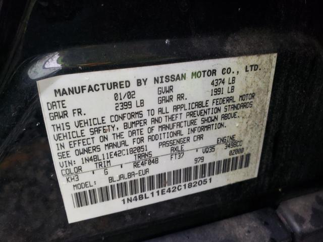 Photo 10 from auction – 2002 NISSAN ALTIMA SE with VIN 1N4BL11E42C182051