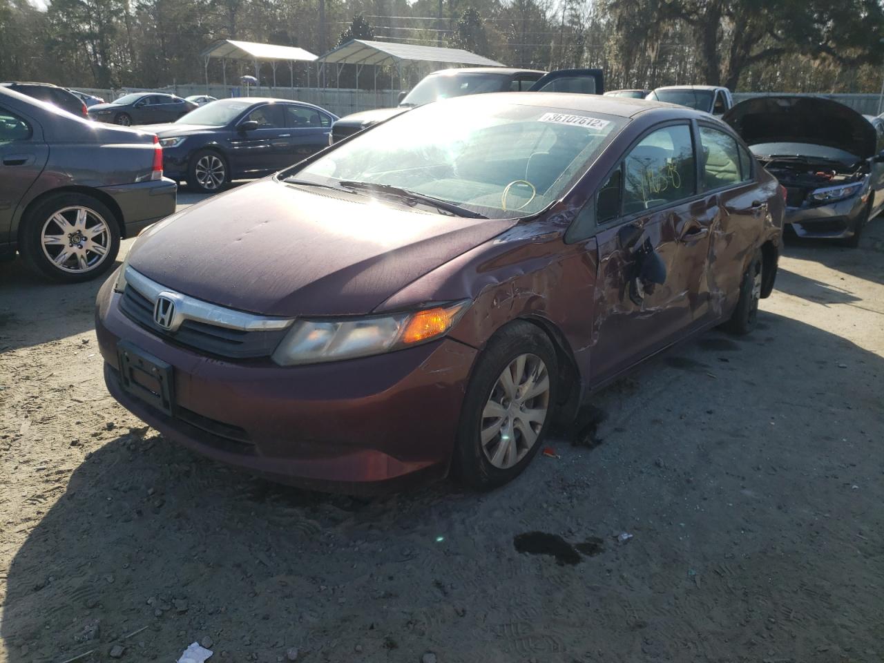 Photo 2 from auction – 2012 HONDA CIVIC LX with VIN 2HGFB2F5XCH575162