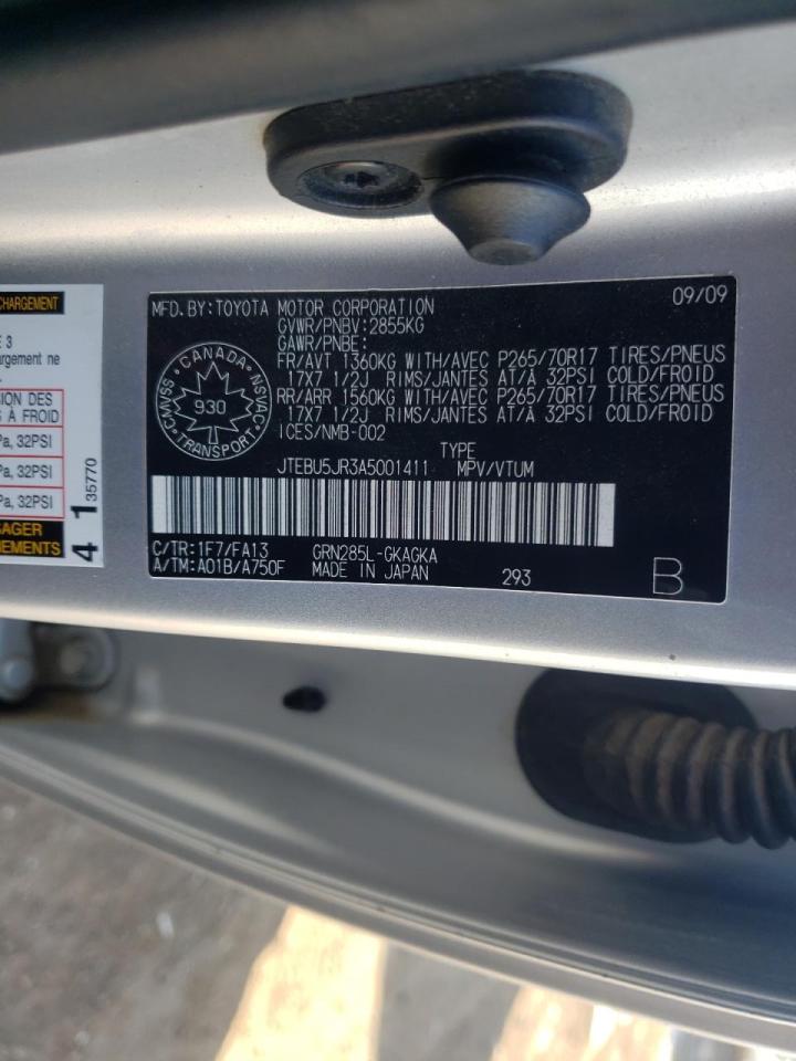 Photo 10 from auction – 2010 TOYOTA 4RUNNER SR with VIN JTEBU5JR3A5001411