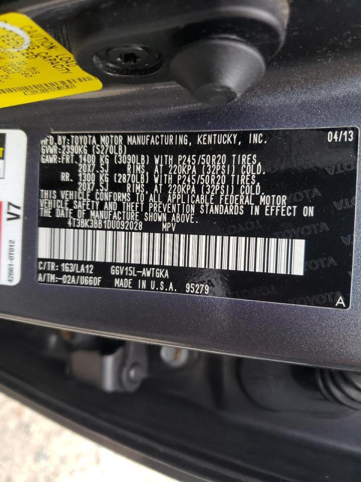 Photo 10 from auction – 2013 TOYOTA VENZA LE with VIN 4T3BK3BB1DU092028
