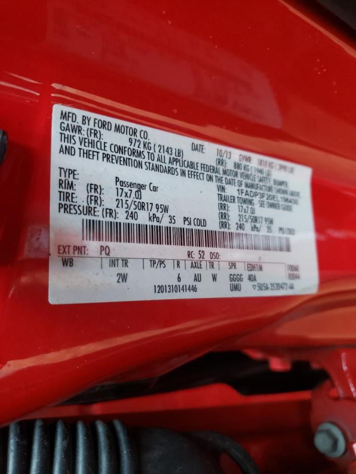 Photo 10 from auction – 2014 FORD FOCUS SE with VIN 1FADP3F20EL196430