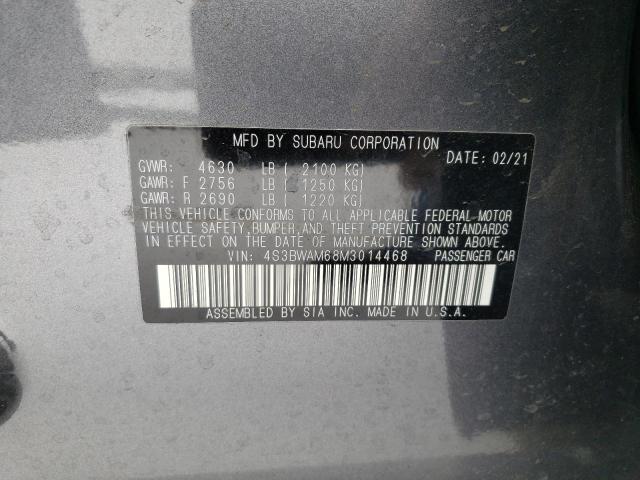 Photo 10 from auction – 2021 SUBARU LEGACY LIM with VIN 4S3BWAM68M3014468