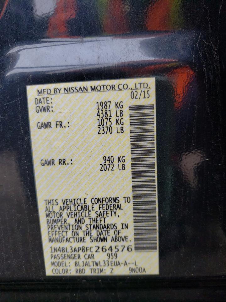 Photo 10 from auction – 2015 NISSAN ALTIMA 3.5 with VIN 1N4BL3AP8FC264576