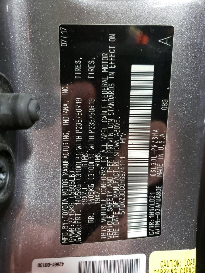 Photo 10 from auction – 2017 TOYOTA SIENNA SE with VIN 5TDXZ3DC0HS874111