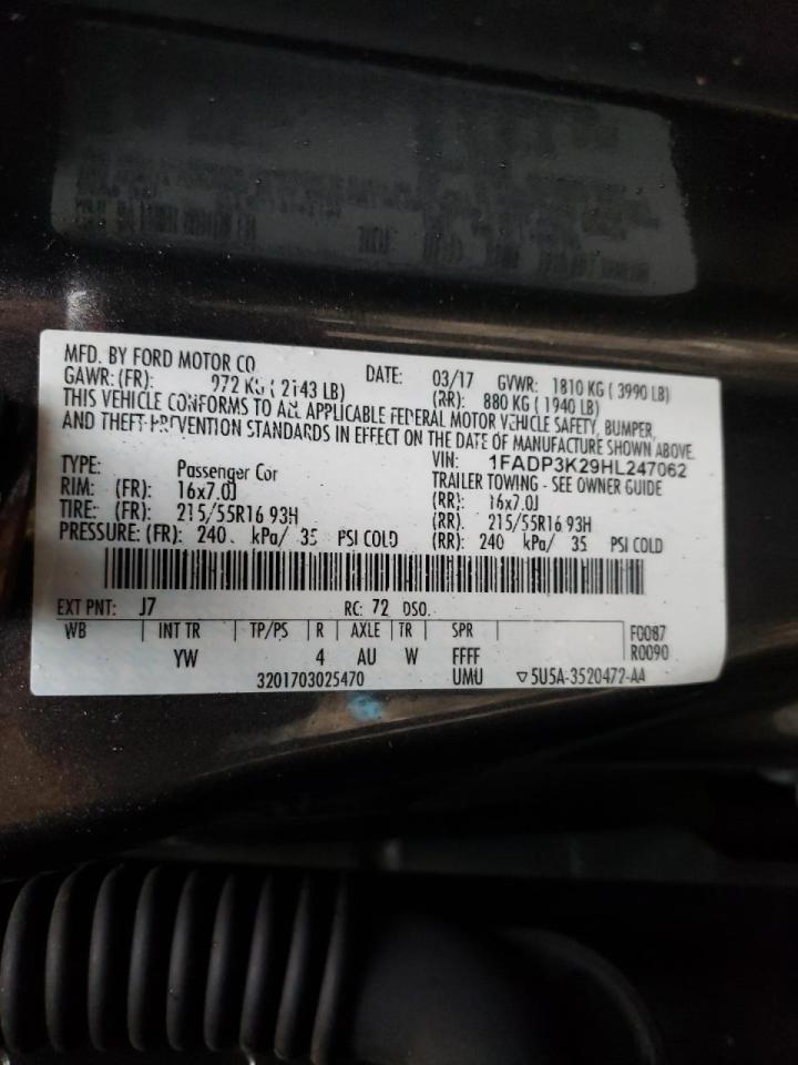 Photo 10 from auction – 2017 FORD FOCUS SE with VIN 1FADP3K29HL247062