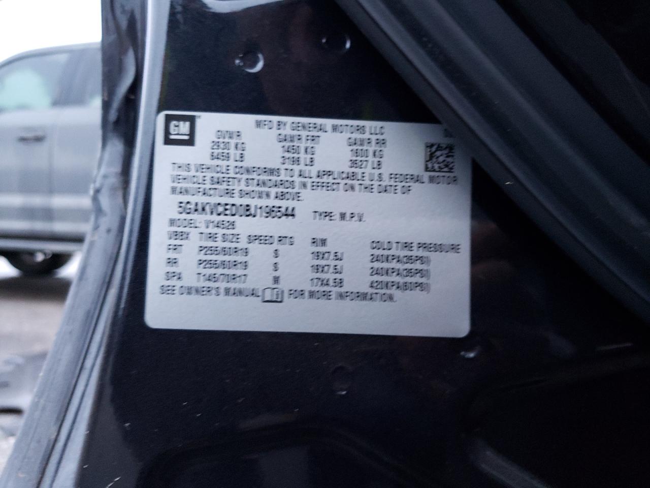 Photo 10 from auction – 2011 BUICK ENCLAVE CX with VIN 5GAKVCED0BJ196544