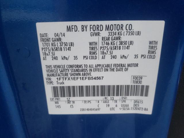 Photo 10 from auction – 2014 FORD F150 SUPER with VIN 1FTFX1EF1EFB54567