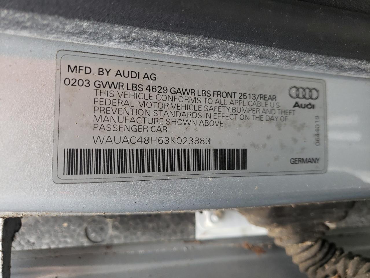 Photo 10 from auction – 2003 AUDI A4 1.8 CAB with VIN WAUAC48H63K023883