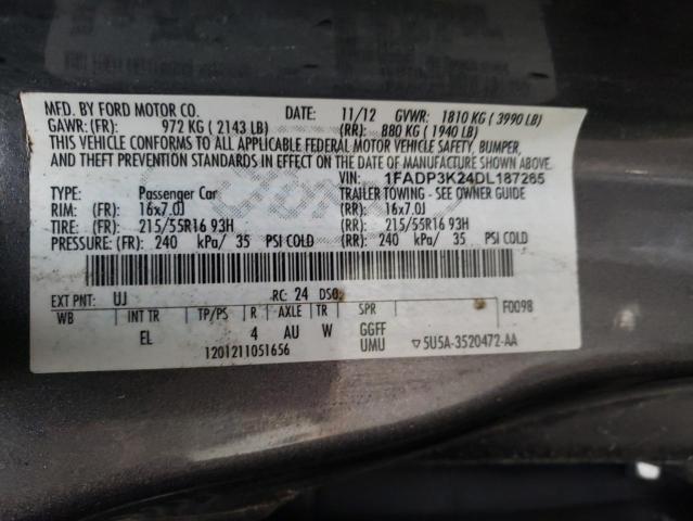 Photo 10 from auction – 2013 FORD FOCUS SE with VIN 1FADP3K24DL187265