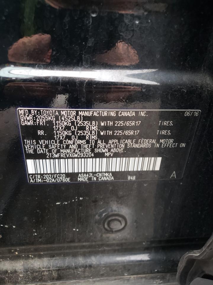 Photo 10 from auction – 2016 TOYOTA RAV4 XLE with VIN 2T3WFREVXGW293204