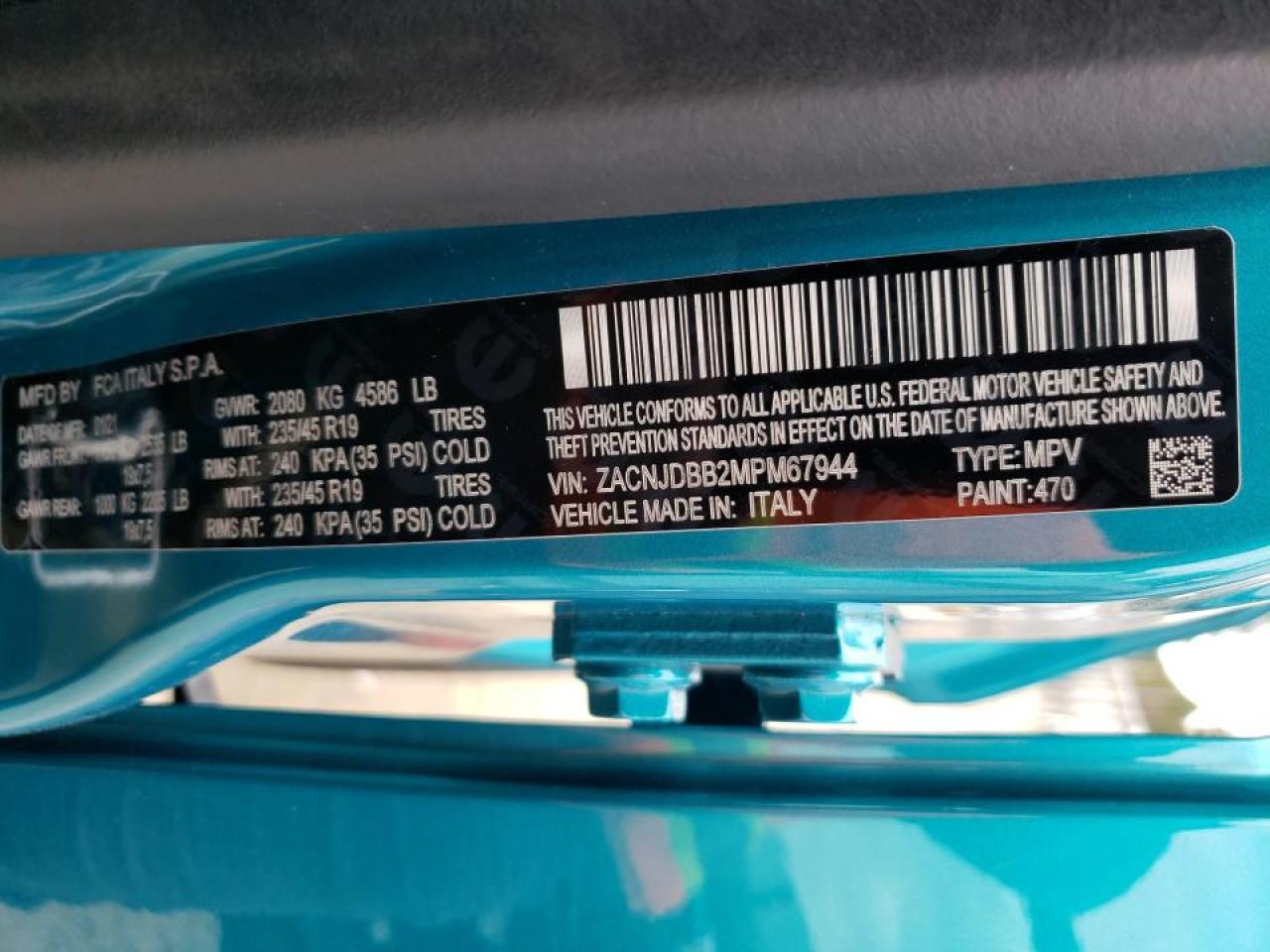 Photo 10 from auction – 2021 JEEP RENEGADE L with VIN ZACNJDBB2MPM67944