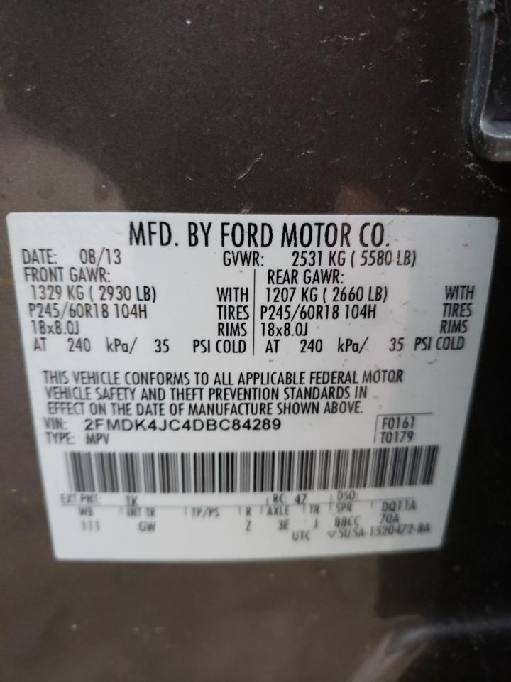 Photo 10 from auction – 2013 FORD EDGE SEL with VIN 2FMDK4JC4DBC84289