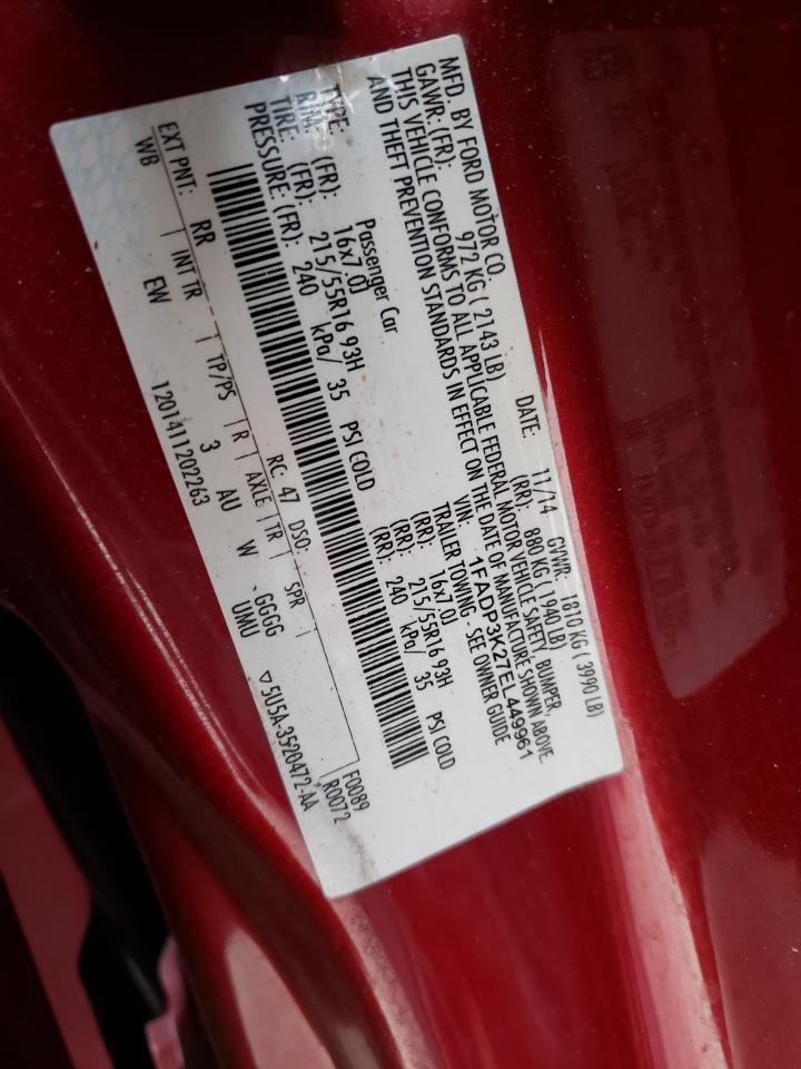Photo 10 from auction – 2014 FORD FOCUS SE with VIN 1FADP3K27EL449961