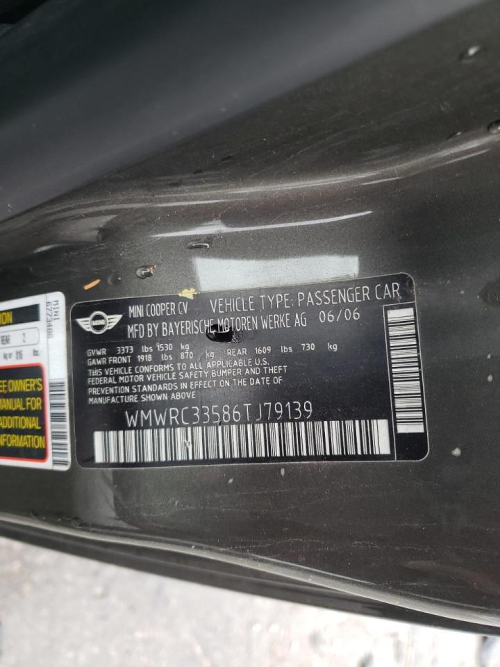 Photo 10 from auction – 2006 MINI COOPER with VIN WMWRC33586TJ79139