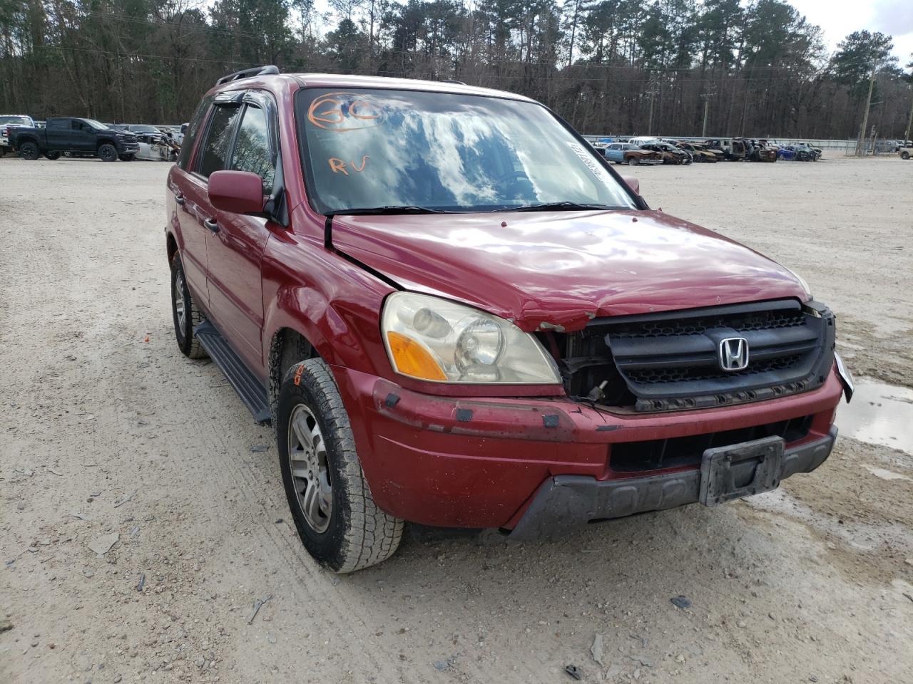 HONDA PILOT EXL 2003 with VIN 2HKYF18563H543240 - Photo from auction