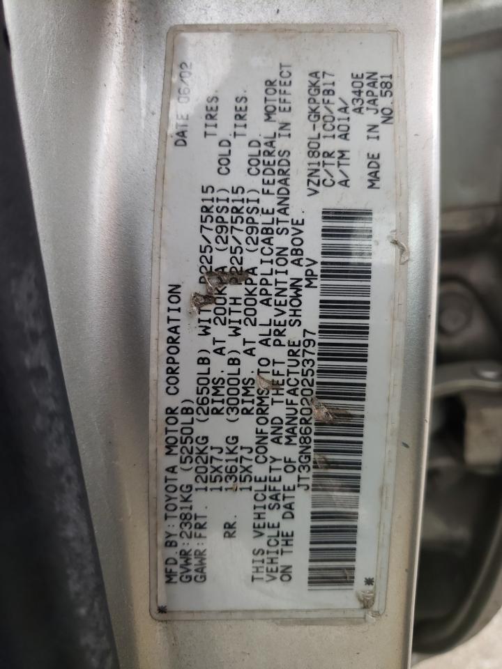 Photo 10 from auction – 2002 TOYOTA 4RUNNER SR with VIN JT3GN86R020253797