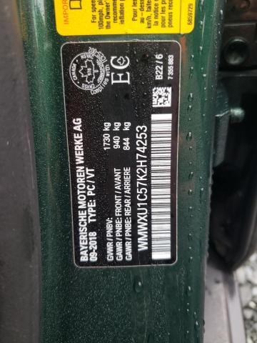 Photo 10 from auction – 2019 MINI COOPER with VIN WMWXU1C57K2H74253