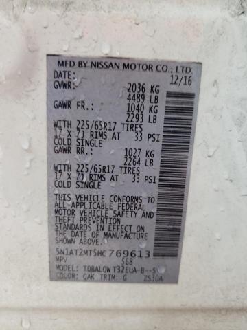 Photo 10 from auction – 2017 NISSAN ROGUE S with VIN 5N1AT2MT5HC769613