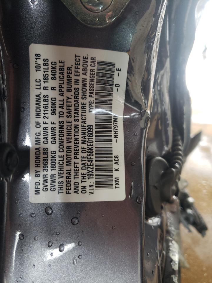 Photo 10 from auction – 2019 HONDA INSIGHT EX with VIN 19XZE4F56KE016099