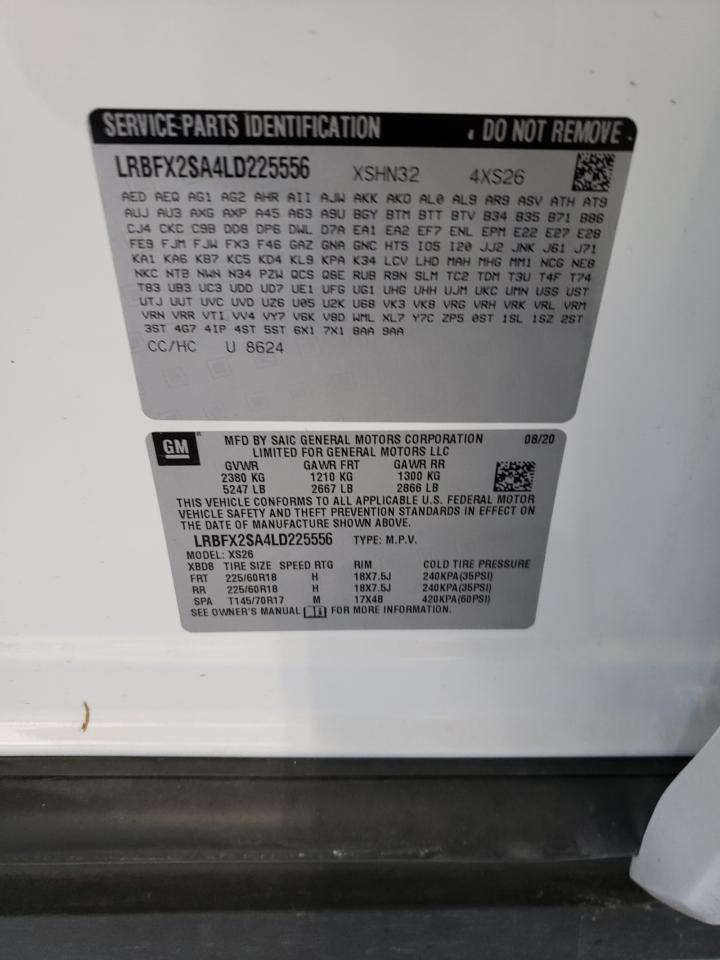 Photo 10 from auction – 2020 BUICK ENVISION E with VIN LRBFX2SA4LD225556