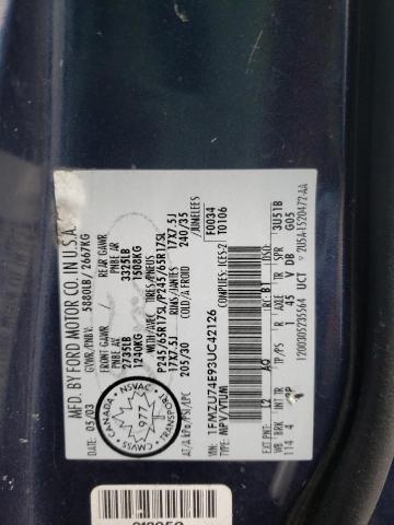 Photo 10 from auction – 2003 FORD EXPLORER E with VIN 1FMZU74E93UC42126