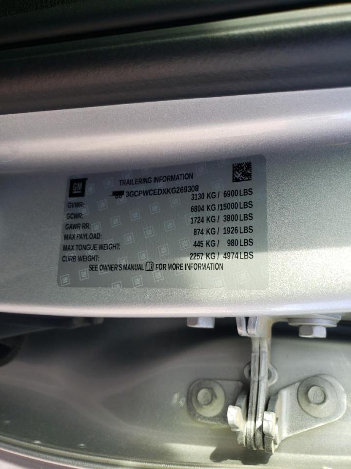 Photo 10 from auction – 2019 CHEVROLET SILVERADO with VIN 3GCPWCEDXKG269308