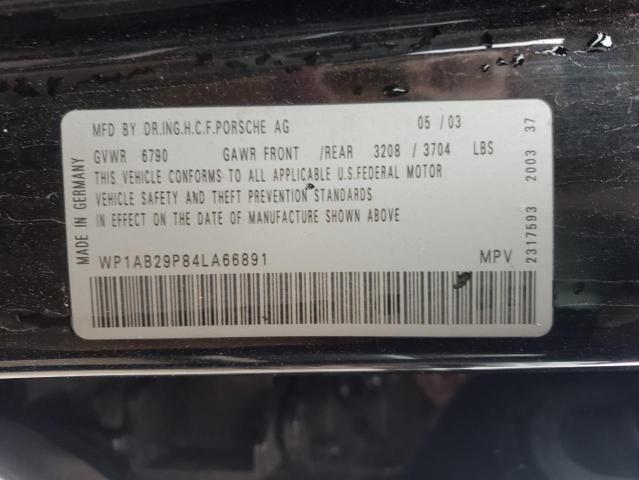 Photo 10 from auction – 2004 PORSCHE CAYENNE S with VIN WP1AB29P84LA66891