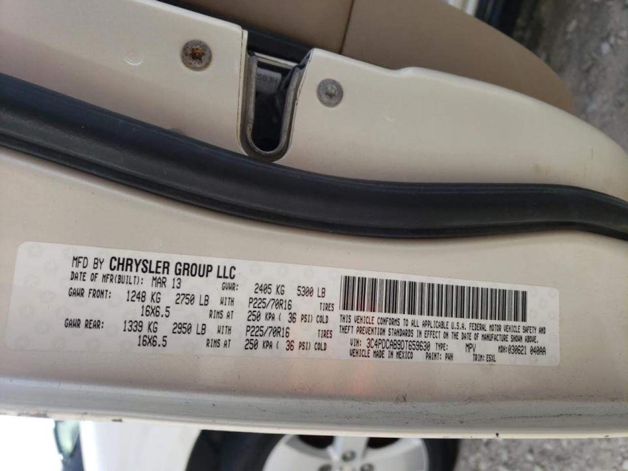 Photo 10 from auction – 2013 DODGE JOURNEY SE with VIN 3C4PDCAB9DT659630