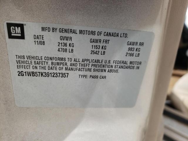 Photo 10 from auction – 2009 CHEVROLET IMPALA with VIN 2G1WB57K391237357