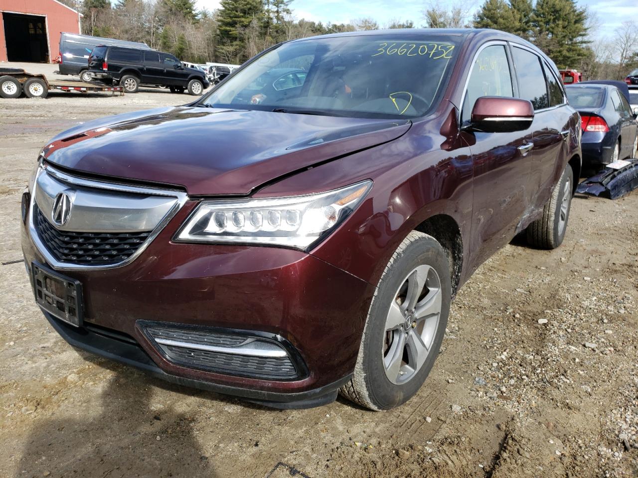 Photo 2 from auction – 2016 ACURA MDX with VIN 5FRYD4H21GB037377