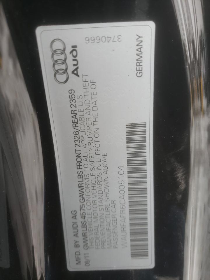 Photo 10 from auction – 2012 AUDI A5 PREMIUM with VIN WAURFAFR6CA005104