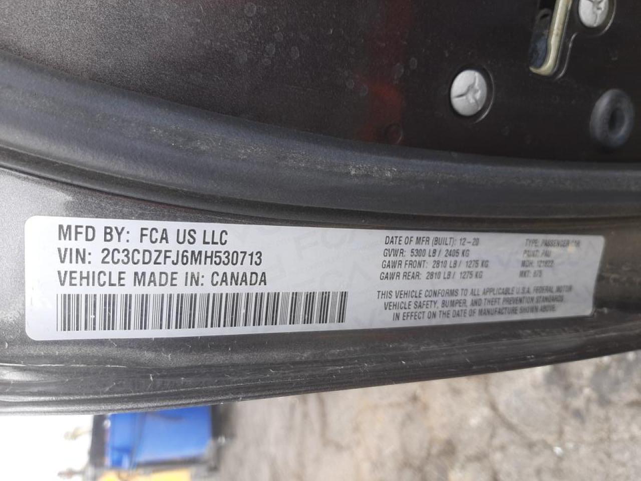 Photo 10 from auction – 2021 DODGE CHALLENGER with VIN 2C3CDZFJ6MH530713